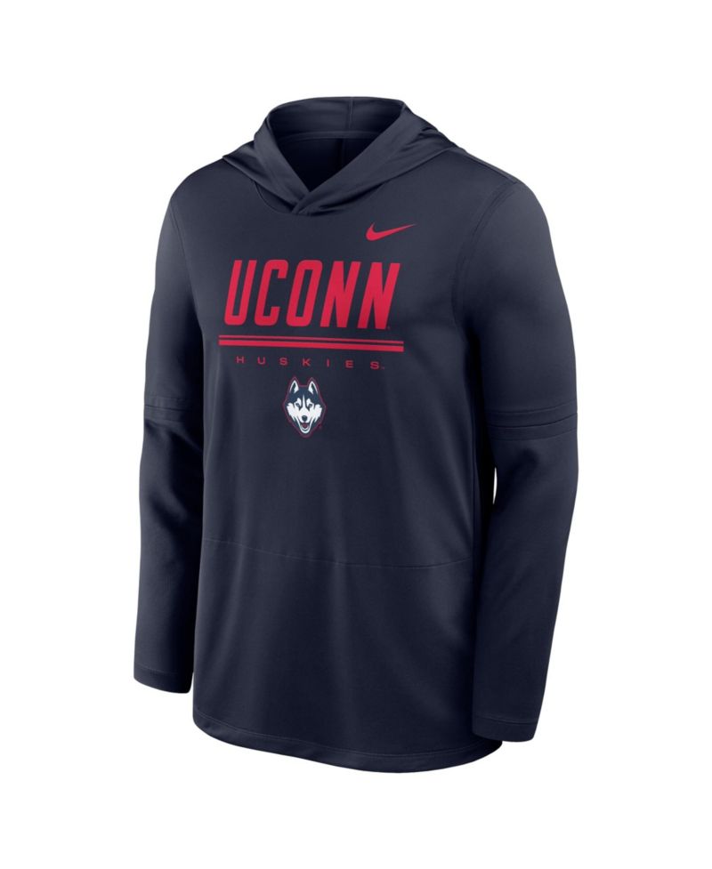 Men's Navy UConn Huskies 2026 Sideline Dri-FIT Lightweight Hooded Top