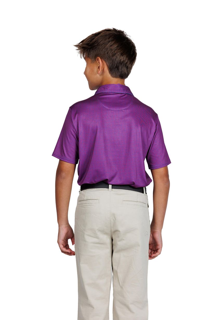 Boys Mini Houndstooth Performance Polo
