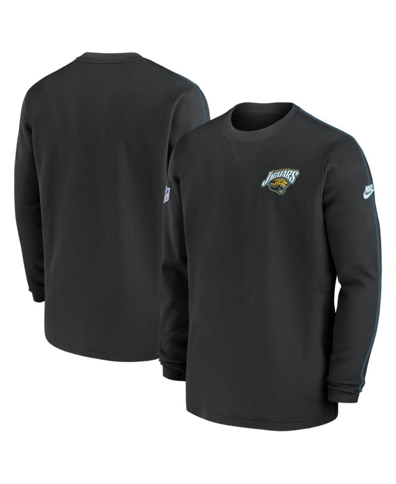Men's Black Jacksonville Jaguars Throwback Alternate Logo Coach Long Sleeve Top