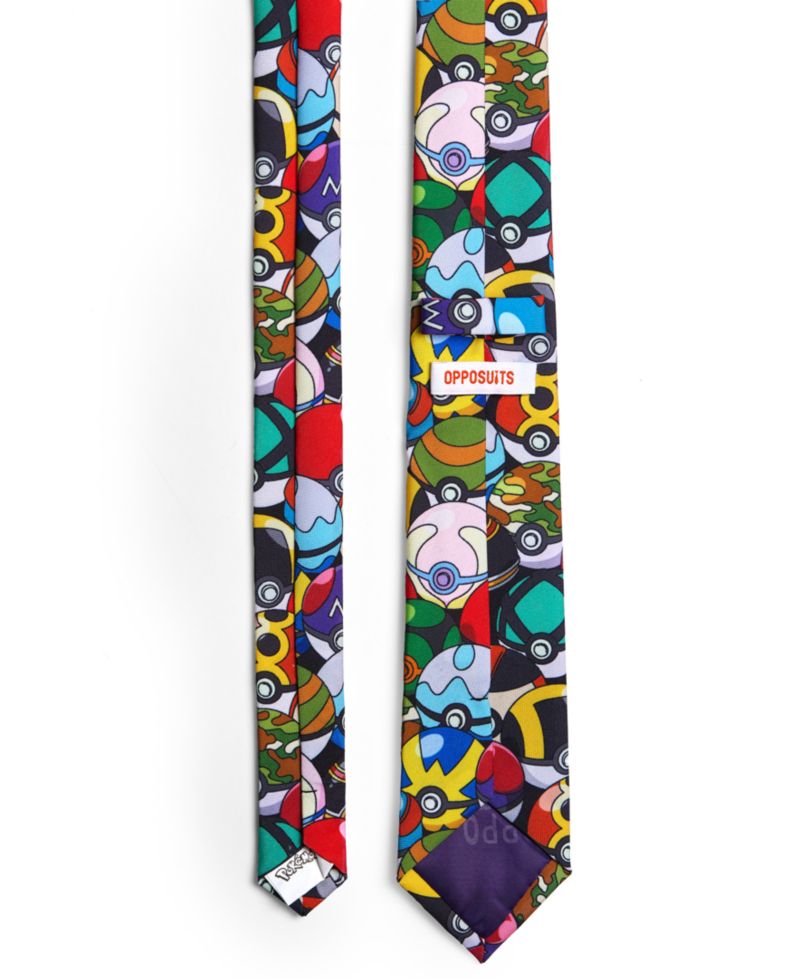 Men's Pokemon Tie - Pokeball Necktie - Formal And Casual - Including 1 Tie - Multicolor