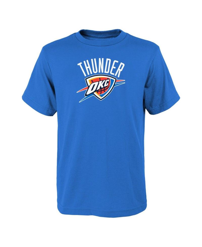 Big Boys and Girls Blue Oklahoma City Thunder Primary Logo T-Shirt