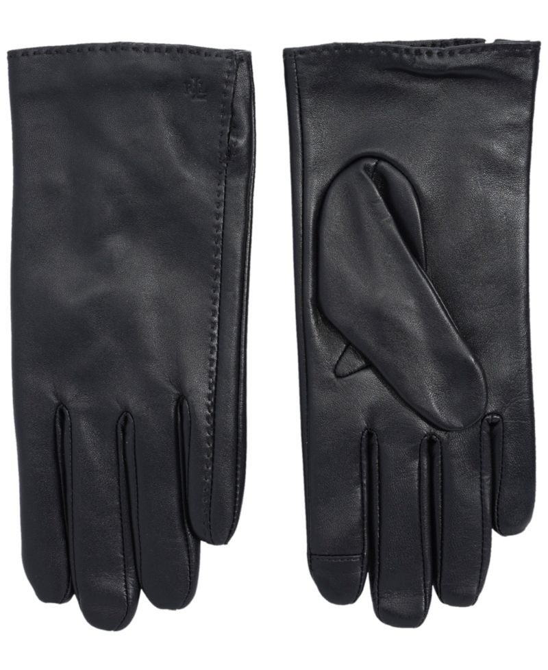 Women's Side Vent Leather Touch Gloves