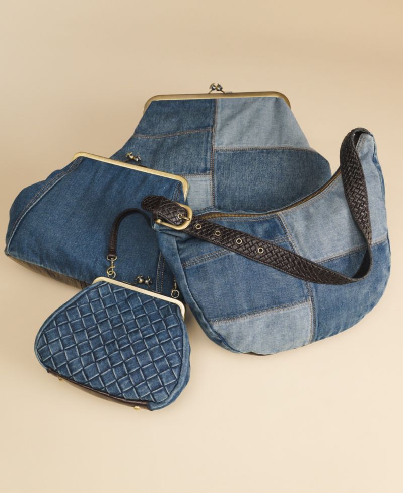 Vivienne Medium Denim Frame Clutch Handbag