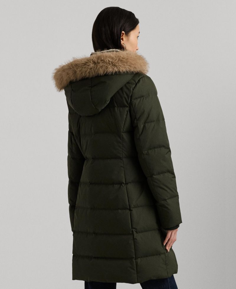 Petite Faux-Fur Hooded Puffer Coat