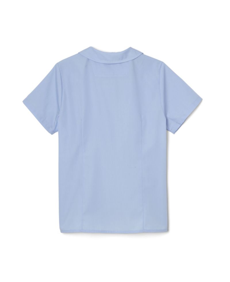 Plus Girls Short Sleeve Modern Peter Pan Blouse