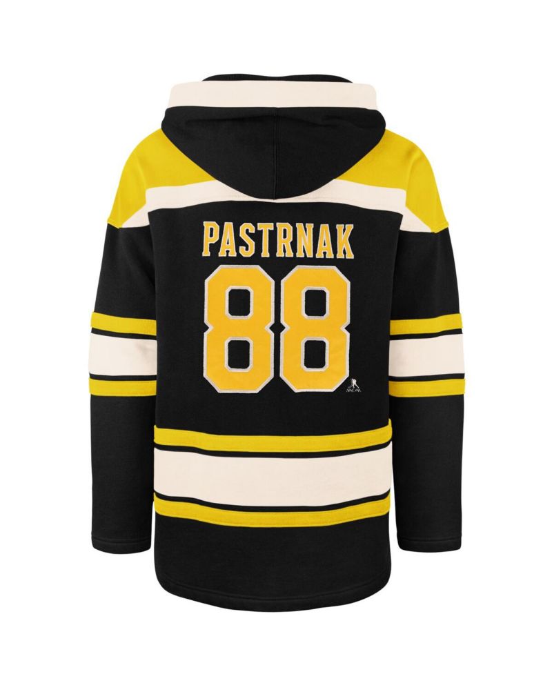 Men's David Pastrnak Black Boston Bruins Player Name & Number Lacer Hoodie