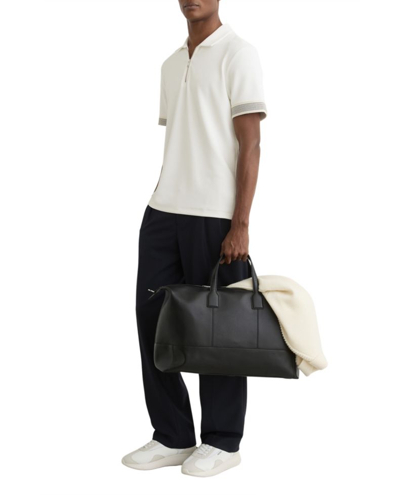 Men's Bruno Sleeve-Trim Half-Zip Polo Shirt