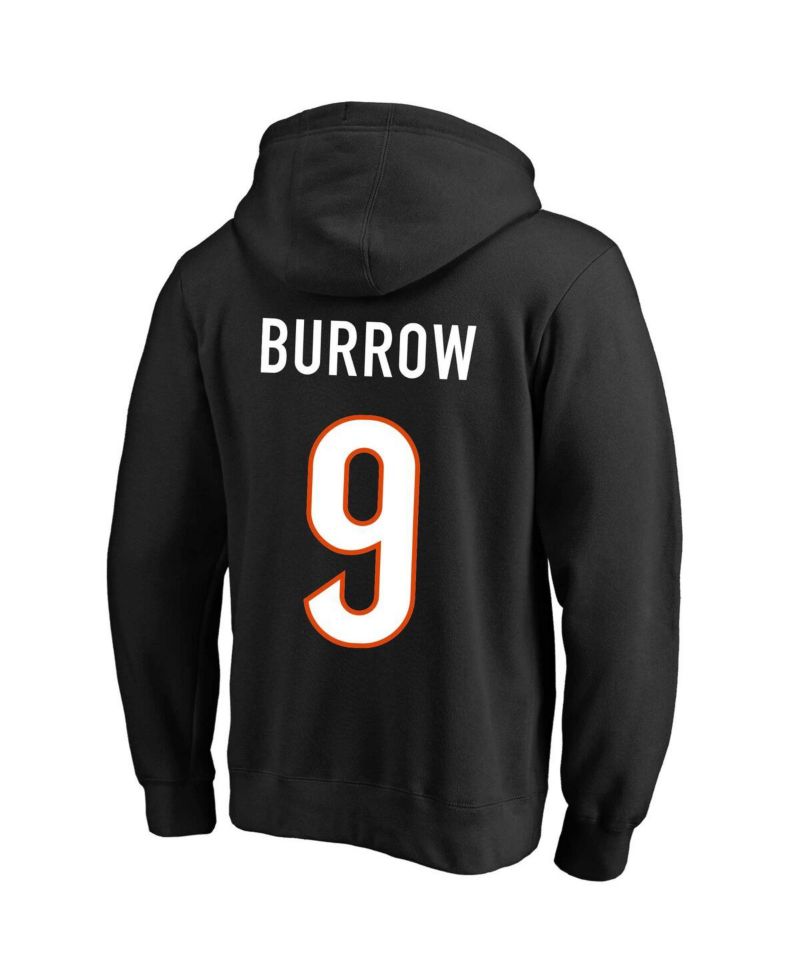 Men's Joe Burrow Black Cincinnati Bengals Big and Tall Fleece Name and Number Pullover Hoodie