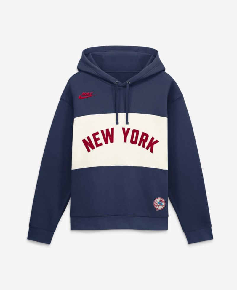 Men's Navy New York Yankees 1927 Cooperstown Collection Legacy Color-Block Hoodie