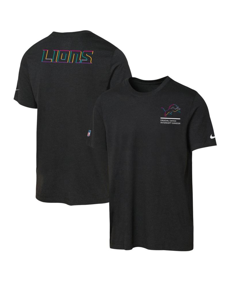 Big Boys and Girls Black Detroit Lions 2025 NFL Crucial Catch Tri-Blend Dri-FIT T-Shirt