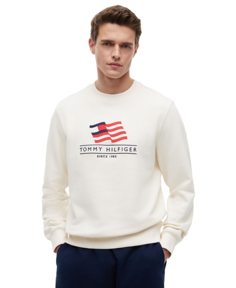 Men's Red, White, and Blue Americana Main Flag Terry Crewneck Sweatshirt