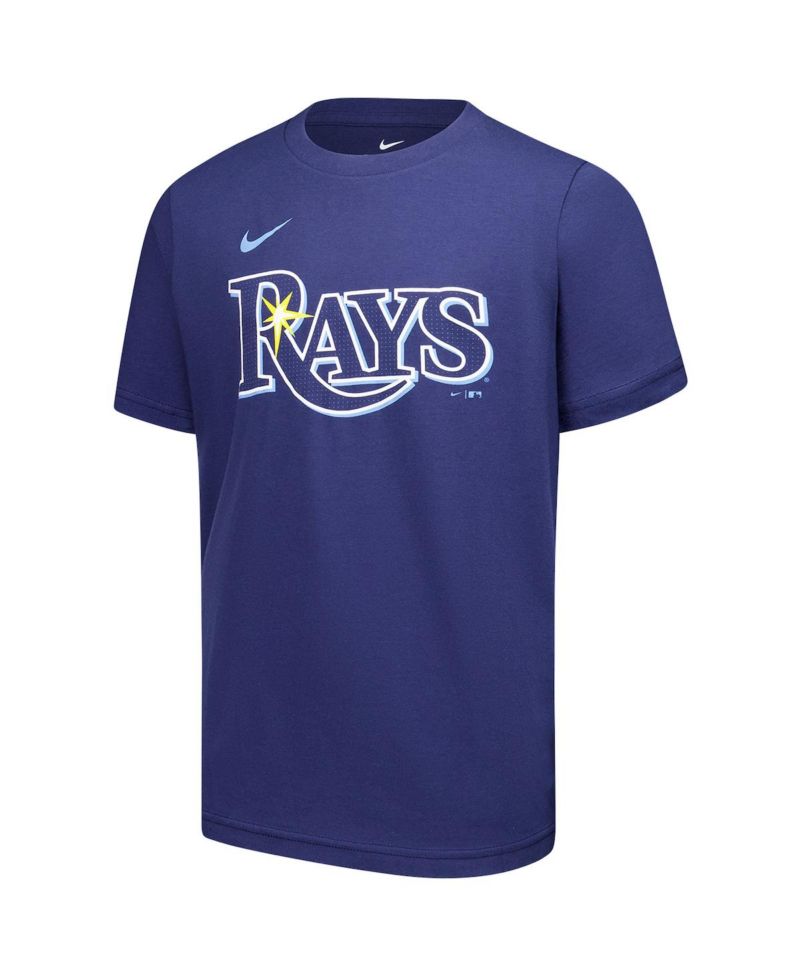 Big Boys and Girls Junior Caminero Navy Tampa Bay Rays Name & Number T-Shirt