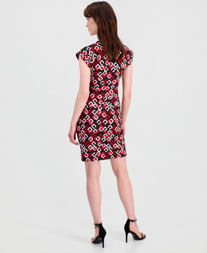 Women's V-Neck Side-Tie Cap-Sleeve Dress