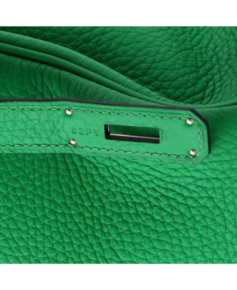 Birkin 30 Handbag Green Clemence with Palladium Hardware