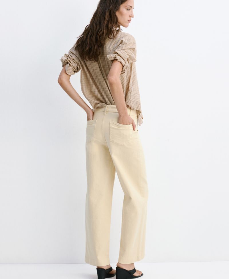 Women's Stitching High-Waisted Wide Leg Jeans