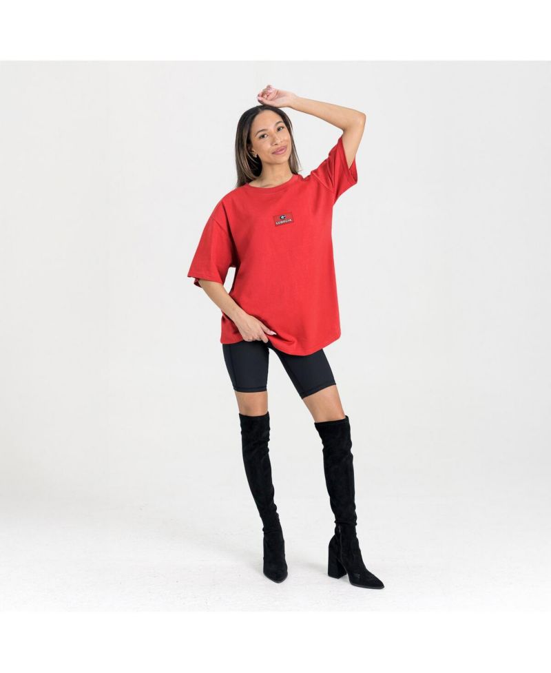 Women's Red Georgia Bulldogs Oversized Back at Ya T-Shirt