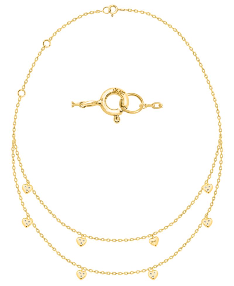 White Diamond Necklace (1/4 ct. t.w.) in 14k Gold Plating with Sterling Silver