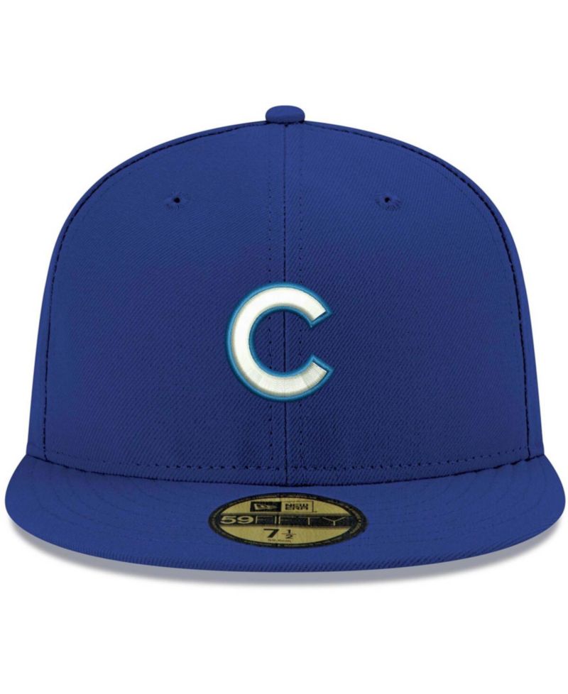 Men's Royal Chicago Cubs Logo White 59FIFTY Fitted Hat