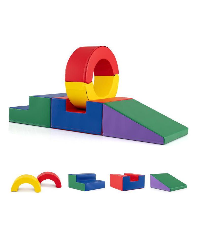5-Piece Kids Foam Climbing Toys with PU Leather Cover