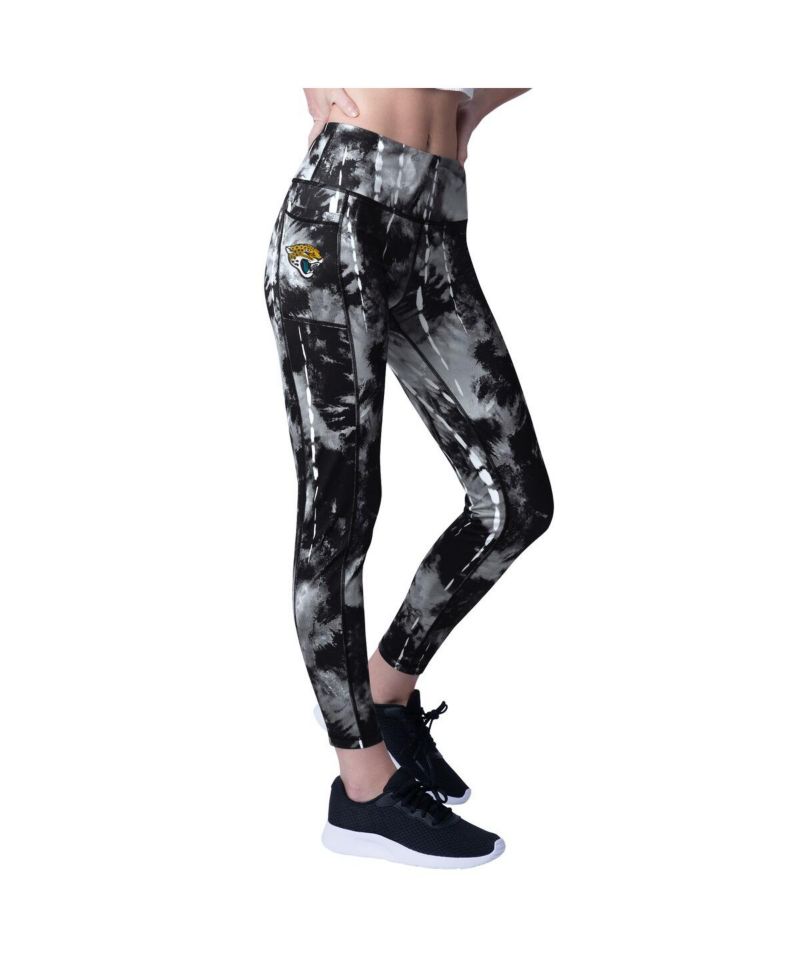 Women's Black Jacksonville Jaguars Serena Tie-Dye Leggings