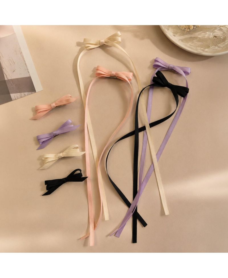 Girls Ribbon Bow Clip Set (4pc)
