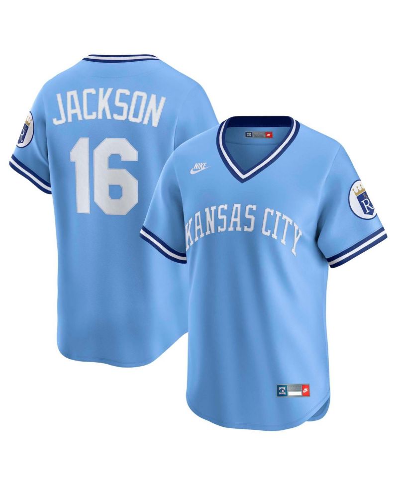 Men's Bo Jackson Light Blue Kansas City Royals Throwback Cooperstown Collection Limited Jersey