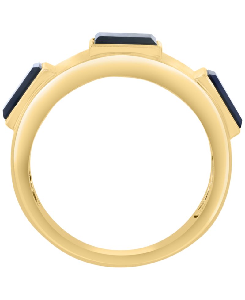 Onyx Ring in 14k Yellow Gold Over Silver