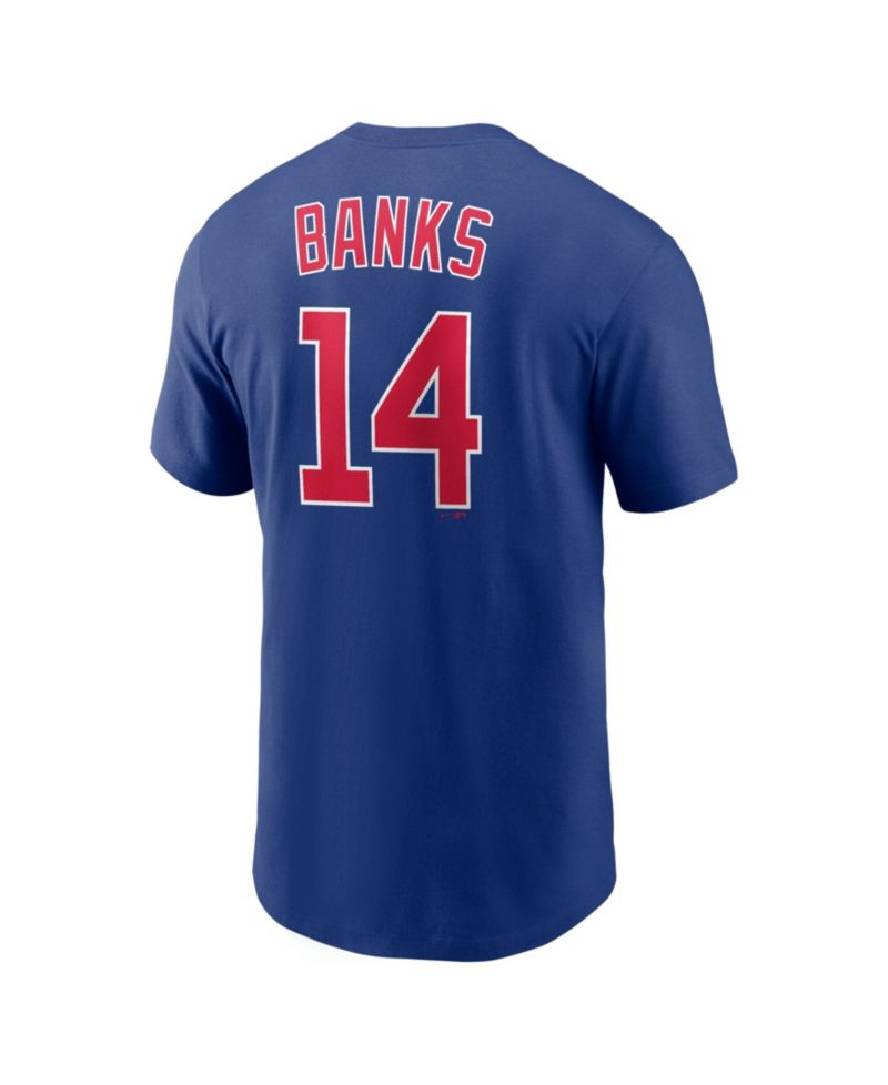 Men's Ernie Banks Rush Blue Chicago Cubs Cooperstown Collection Name & Number T-Shirt
