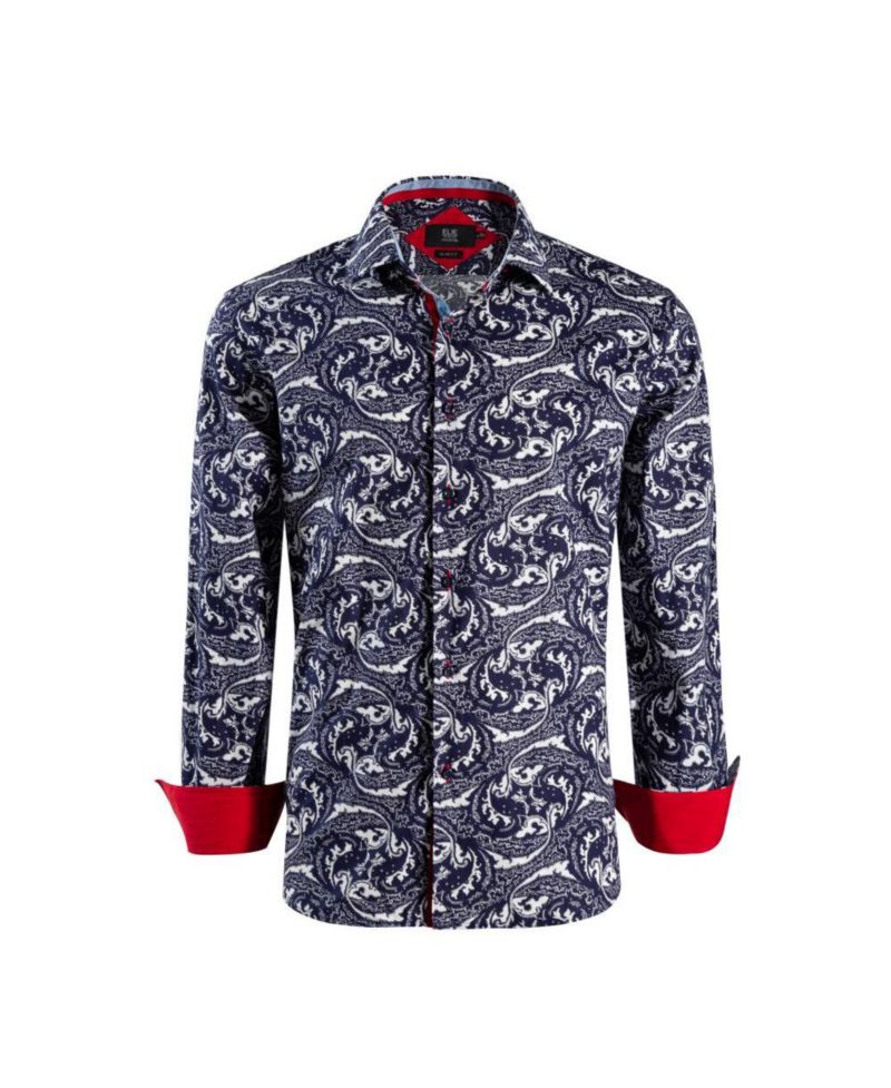 Men's Slim Fit Paisley Sport Button-Down Shirt