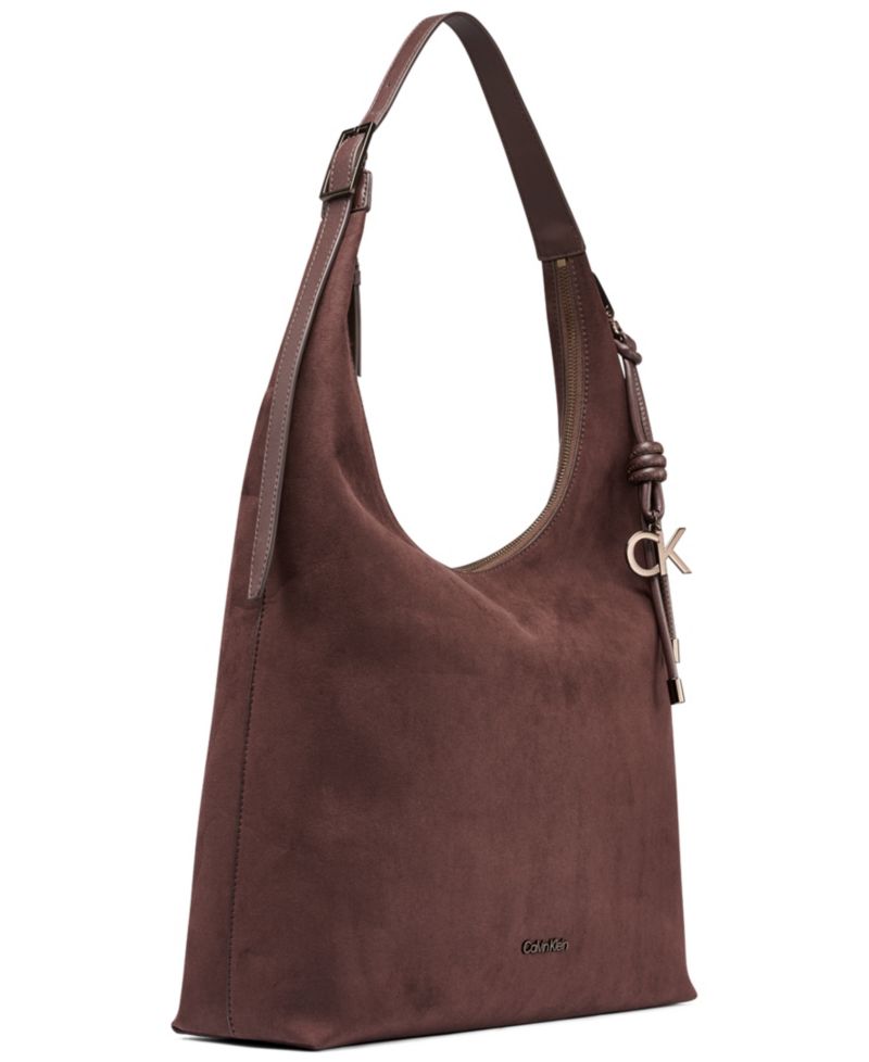 Erina Faux Suede Large Hobo Handbag