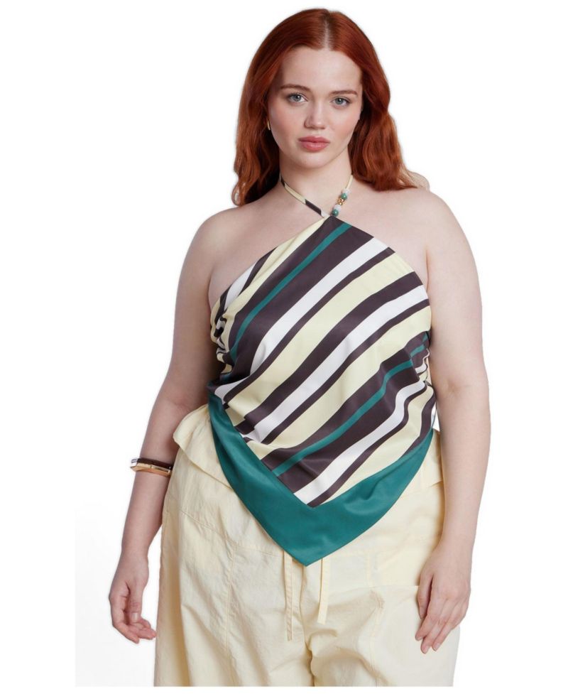 Plus Size Halter Scarf Women's Top