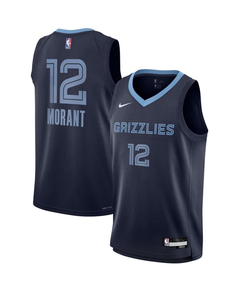 Big Boys Ja Morant Navy Memphis Grizzlies Swingman Jersey - Icon Edition