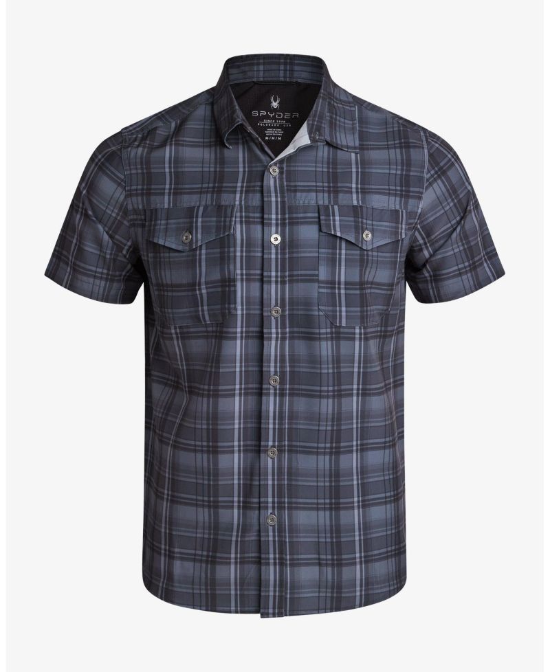 Men's Seaside Plaid Short-Sleeve Regular-Fit Shirt