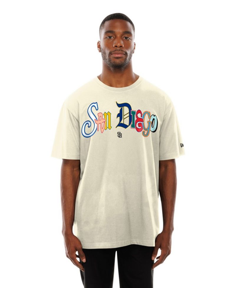 Men's Cream San Diego Padres Ransom Note Oversized T-Shirt