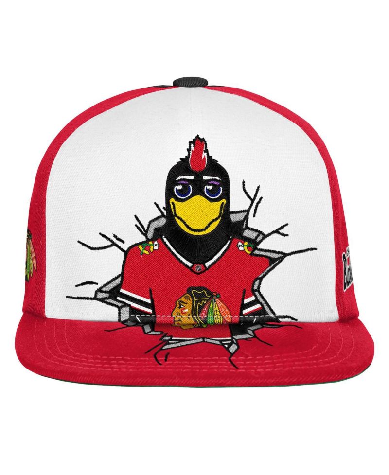 Big Boys and Girls Red Chicago Blackhawks Mascot Snapback Hat