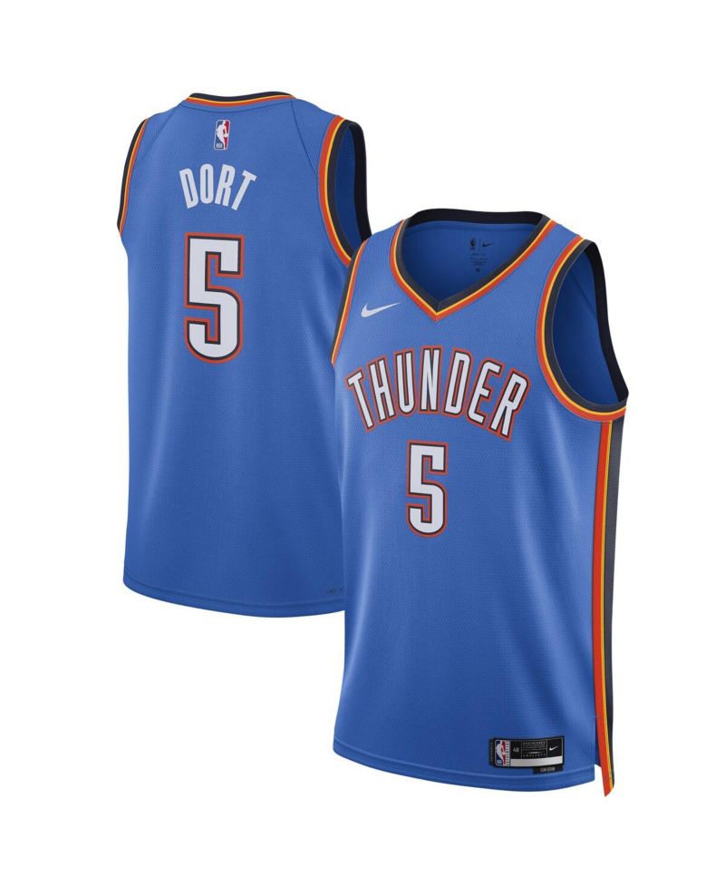 Men's and Women's Luguentz Dort Blue Oklahoma City Thunder Swingman Player Jersey - Icon Edition