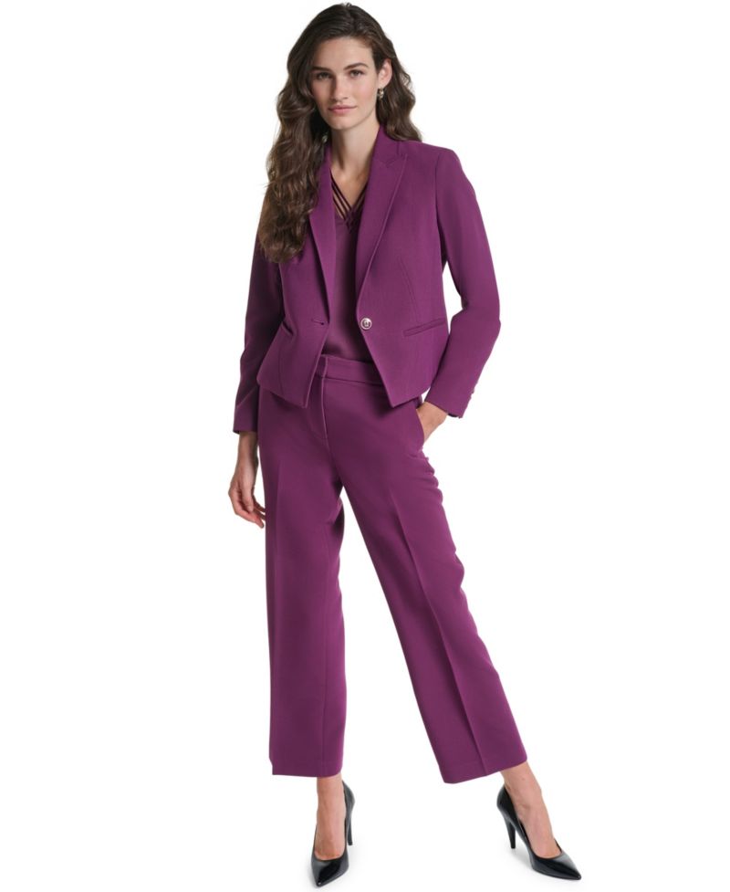 Petite Cropped Single-Button Blazer