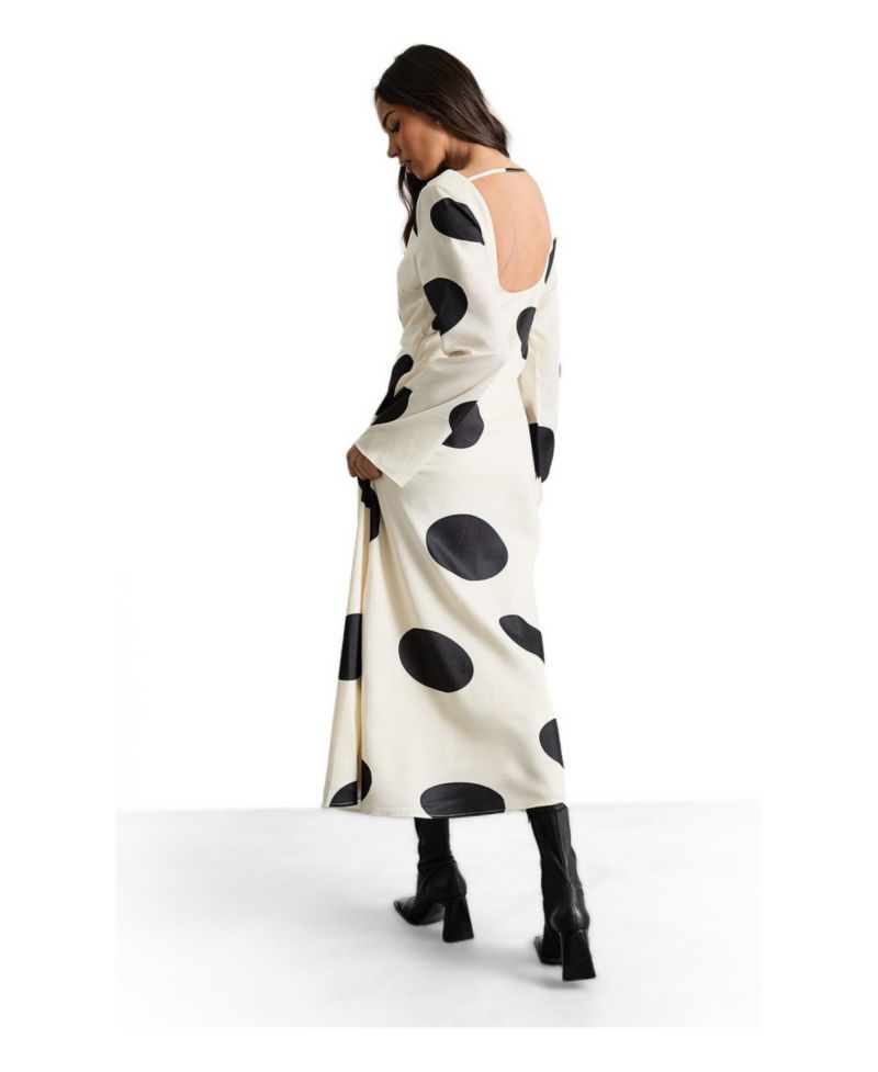 Women's Polka Dot Scoop Back Maxi Dress