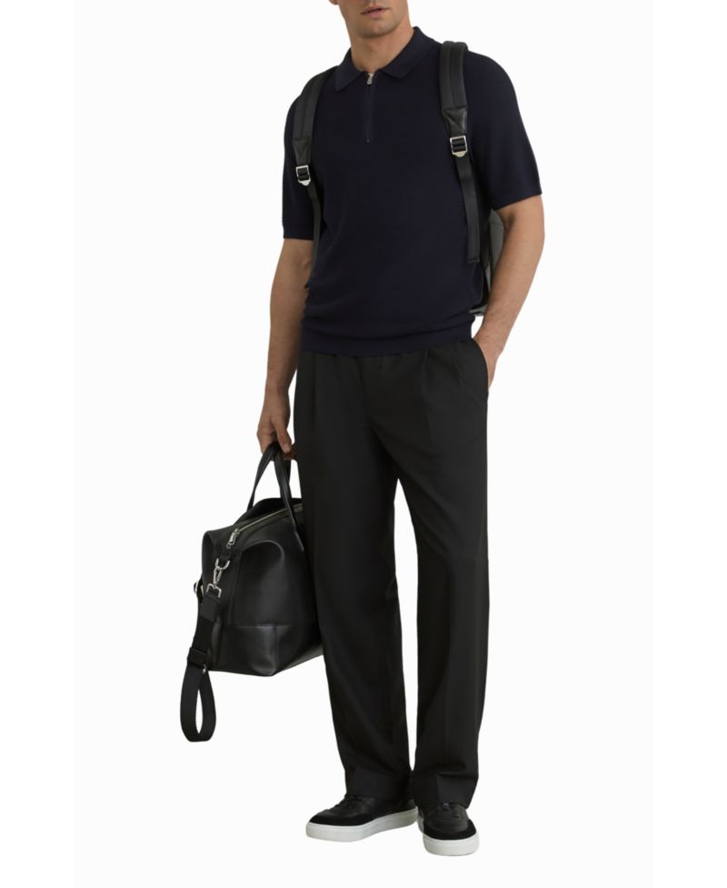 Men's Estate Textured-Knit Half-Zip Polo Shirt