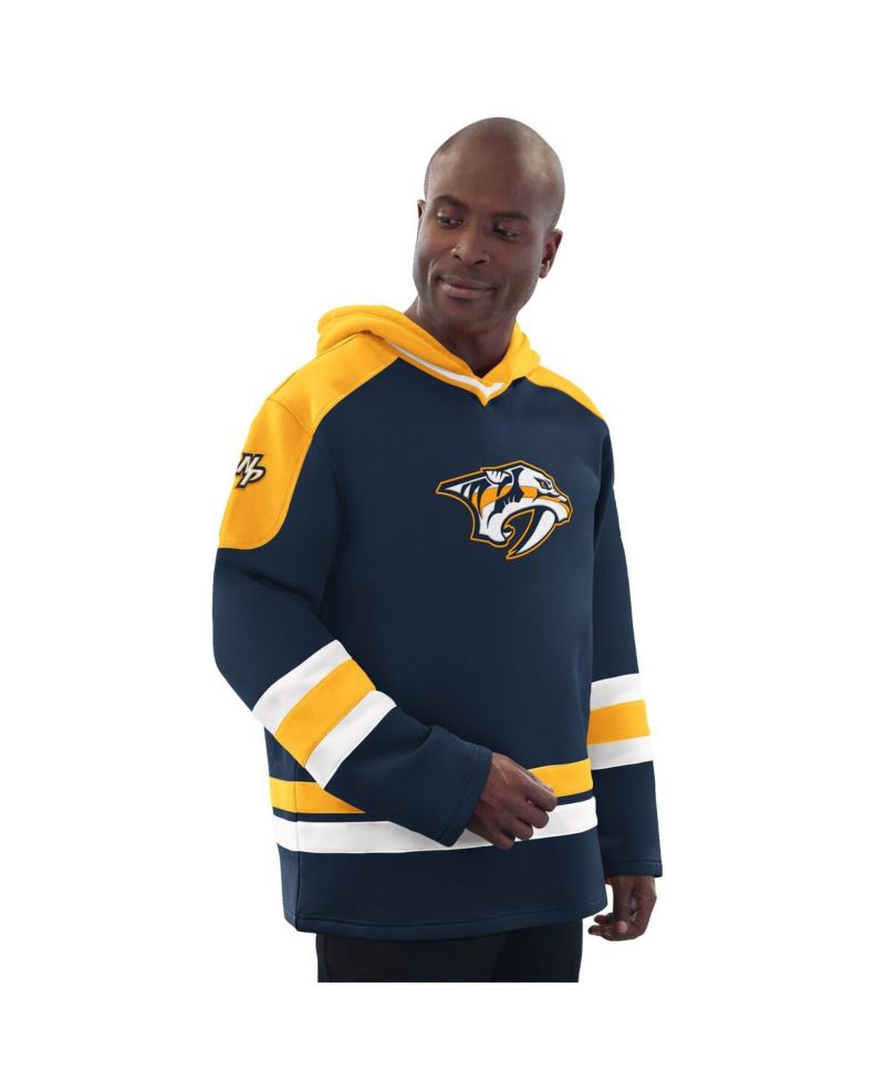 Men's Navy/Gold Nashville Predators Hockey Pullover Hoodie