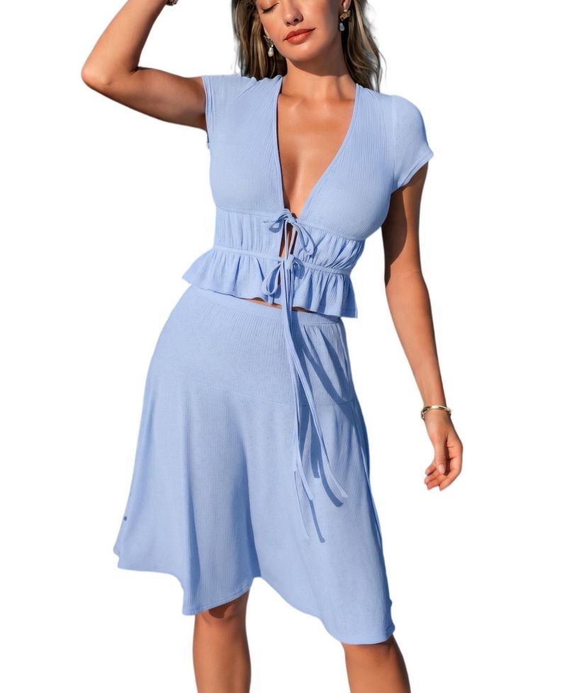 Women's Just a Little Extra Blue 2-Piece Set