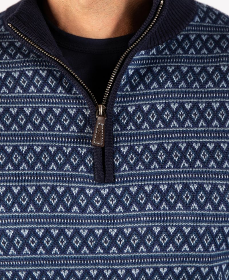 Men's Fairisle Quarter Zip Sweater