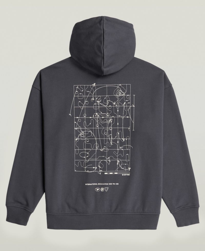 Men's Back Graphic Hooded Zip Sweatshirt