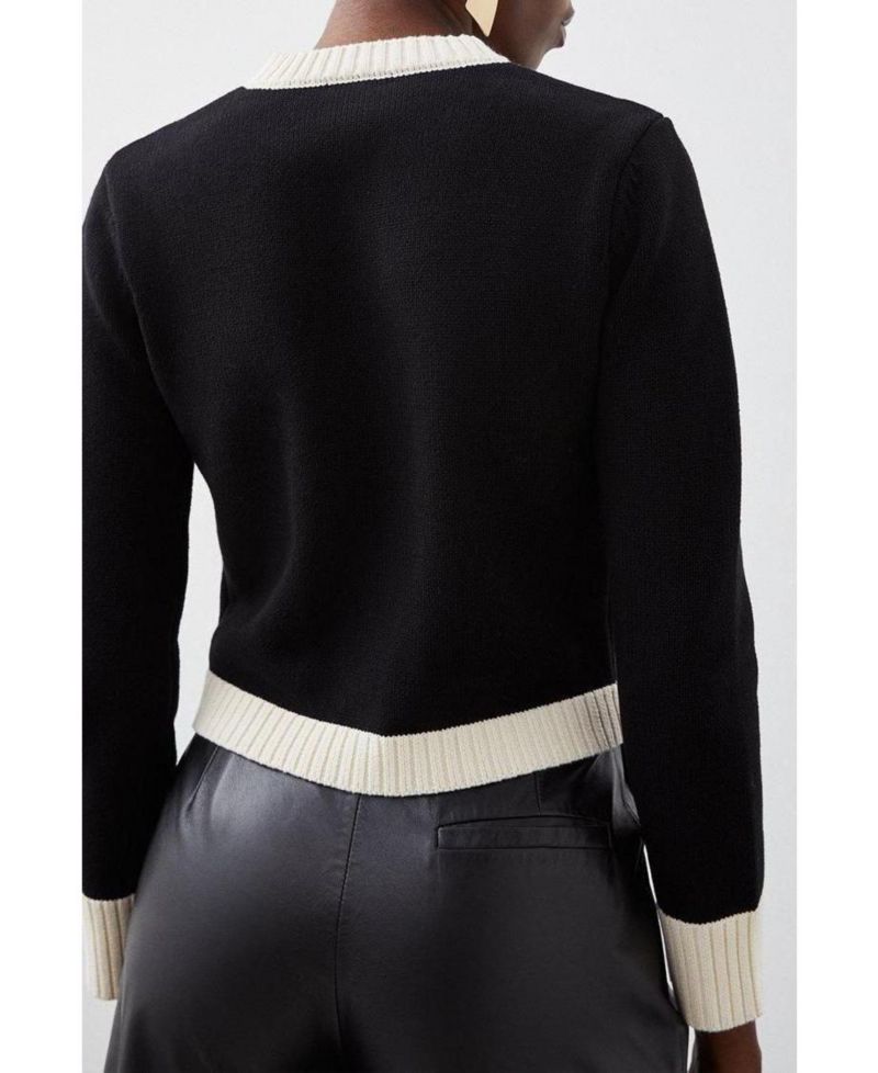 Women's Cotton Cropped Knit Boxy Cardigan