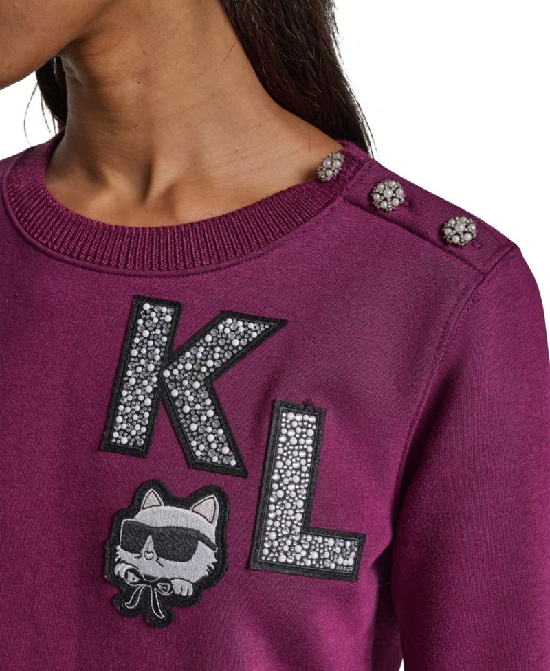Women's KL Patch Long-Sleeve Crewneck Sweater Dress