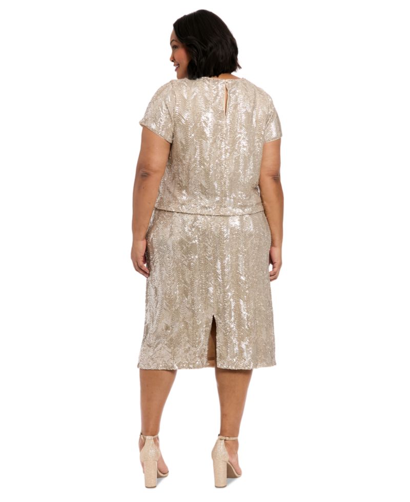 Plus Size Sequined Skirt
