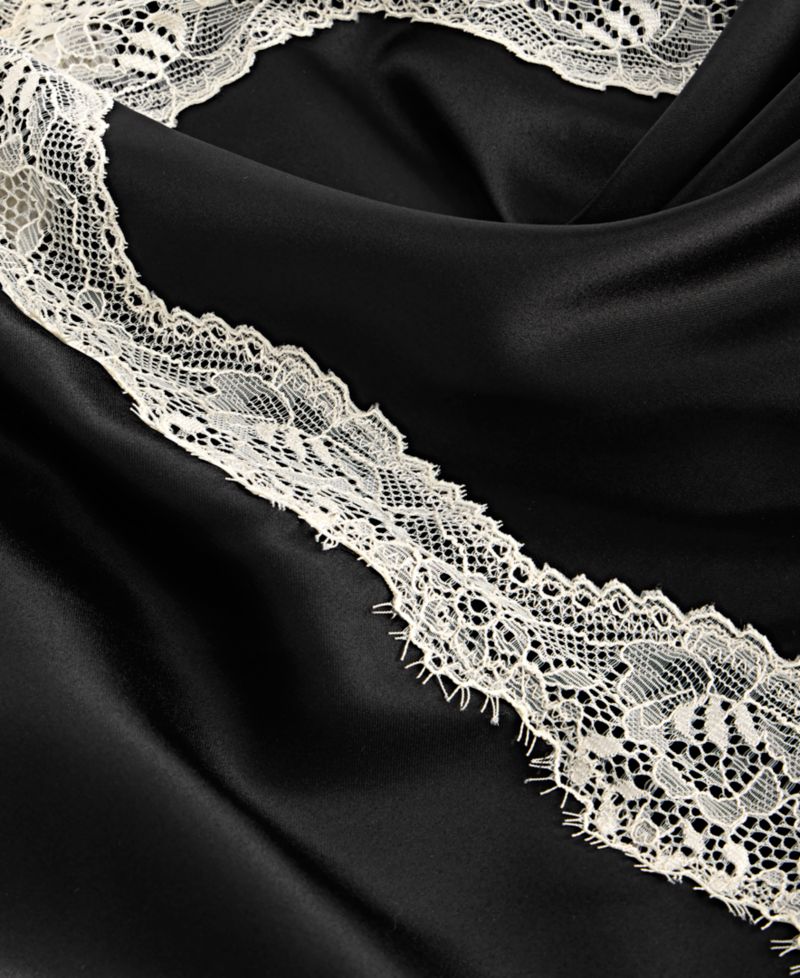 Women's Sleeveless Lace-Trim Satin Nightgown