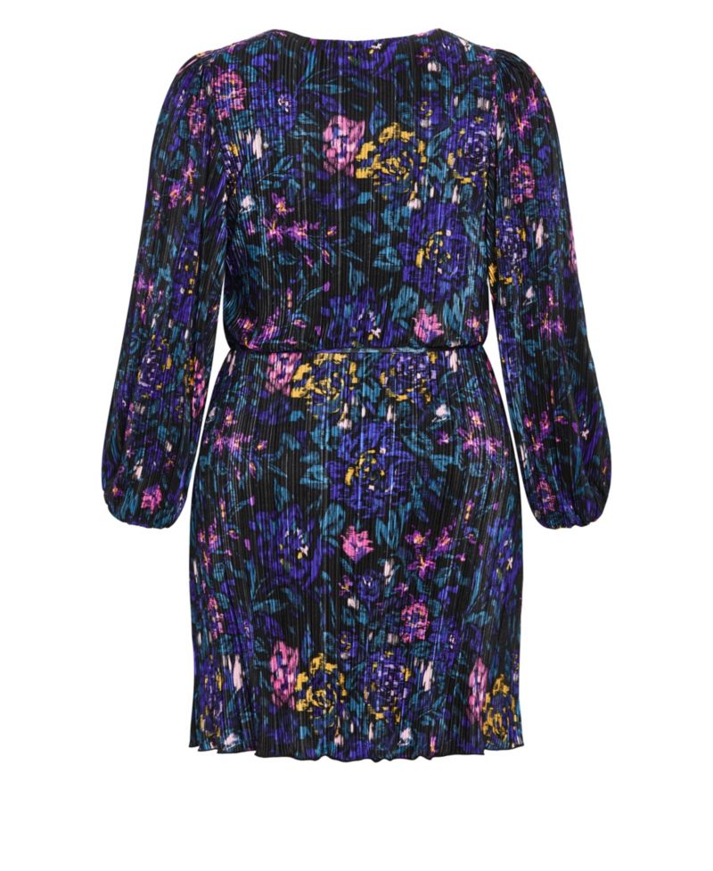 Women's Plus Size Kira Etched Print Wrap Mini Dress