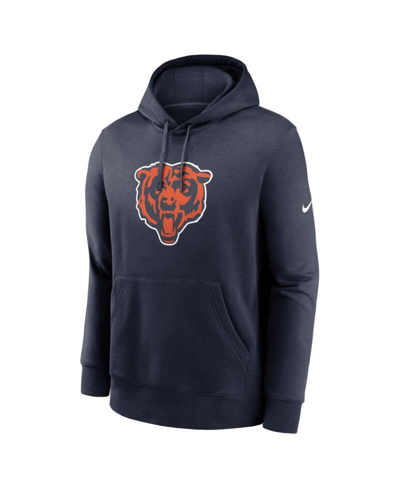 Men's Navy Chicago Bears Club Logo Pullover Hoodie