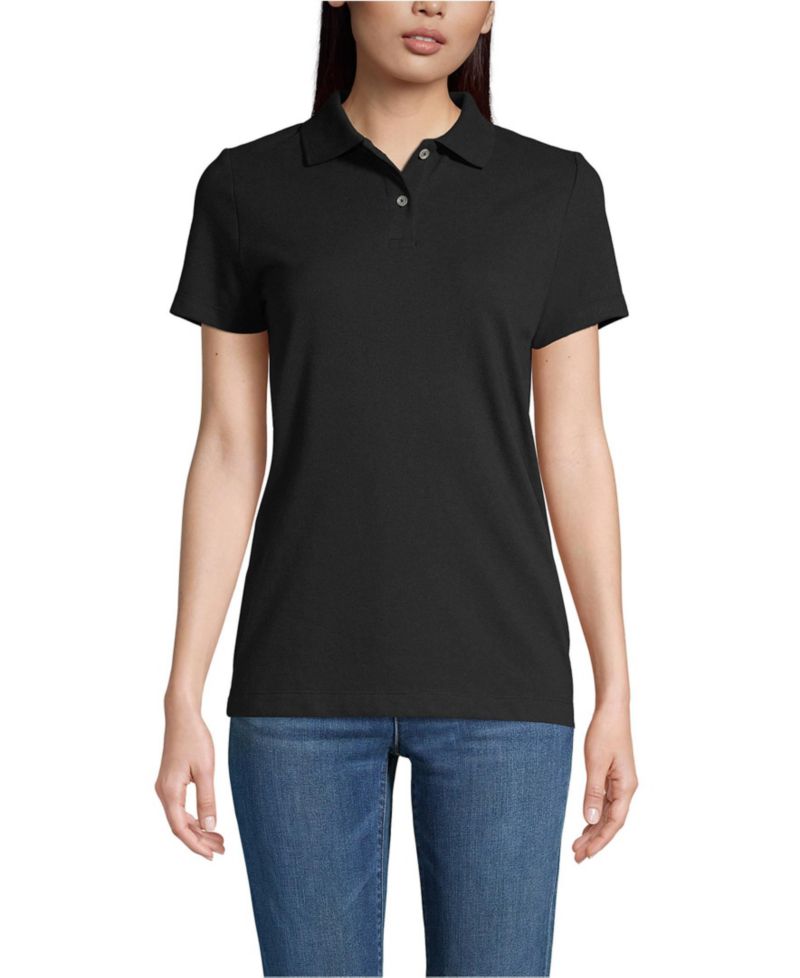 Women's Short Sleeve Basic Mesh Polo Shirt